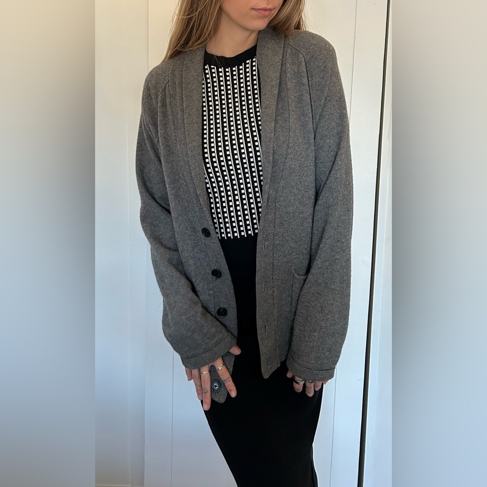 Gray Button-Up Cardigan - Picture 2 of 4